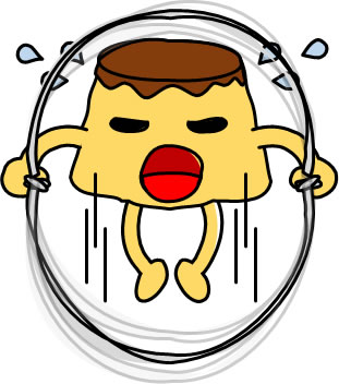 なわとびをするプリンのイラスト画像3