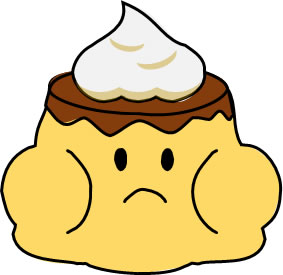 頬をふくらませるプリンのイラスト画像2