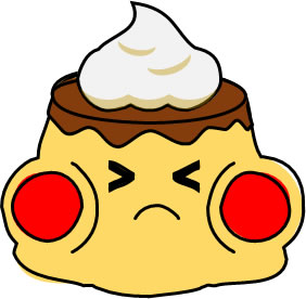 頬をふくらませるプリンのイラスト画像3