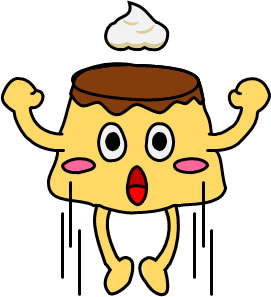 ジャンプするプリンのイラスト画像1