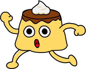 走るプリンのイラスト画像1