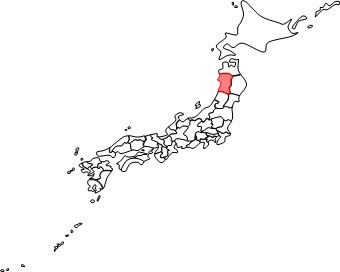秋田県の場所を示すイラスト画像6