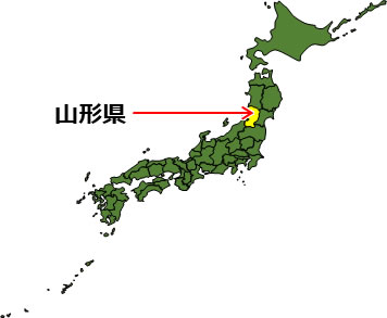 山形県の場所を示すイラスト画像1