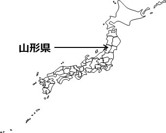 山形県の場所を示すイラスト画像2