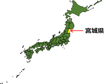 宮城県の場所を示すイラスト画像1