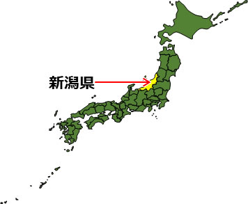 新潟県の場所を示すイラスト画像1