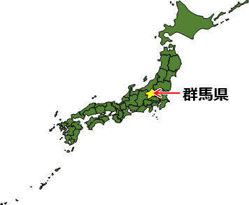 群馬県の場所を示すイラスト画像1