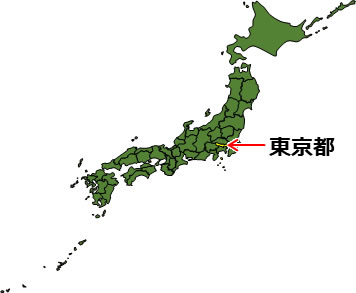 東京都の場所を示すイラスト画像1