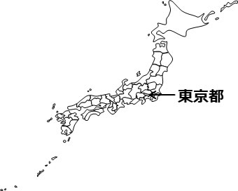 東京都の場所を示すイラスト画像2