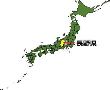 長野県の場所を示すイラスト画像1
