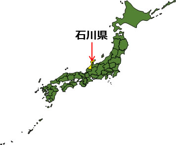 石川県の場所を示すイラスト画像1
