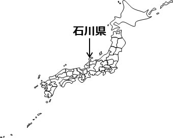 石川県の場所を示すイラスト画像2
