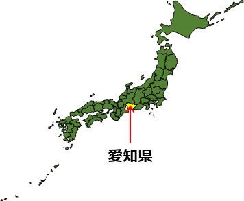 愛知県の場所を示すイラスト画像1