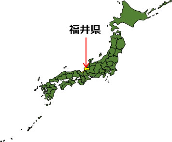 福井県の場所を示すイラスト画像1