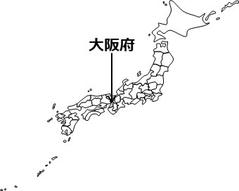 大阪府の場所を示すイラスト画像2