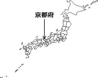 京都府の場所を示すイラスト画像2