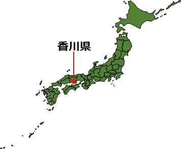 香川県の場所を示すイラスト画像1
