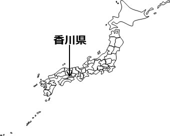 香川県の場所を示すイラスト画像2