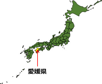 愛媛県の場所を示すイラスト画像1