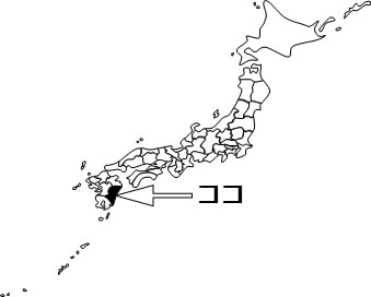 宮崎県の場所を示すイラスト画像4