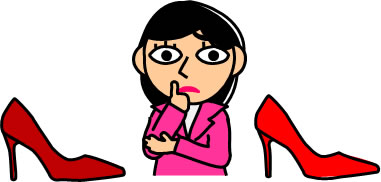 自分のクツがどちらか迷う人のイラスト画像1