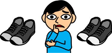 自分のクツがどちらか迷う人のイラスト画像4