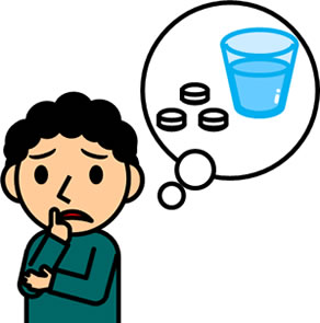 薬を気にする人のイラスト画像4