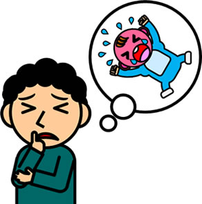 赤ちゃんを気にする人のイラスト画像4