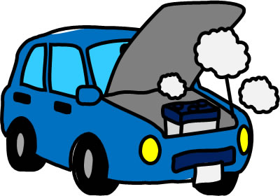 バッテリーがショートしている車のイラスト画像2