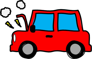 バッテリーがショートしている車のイラスト画像3