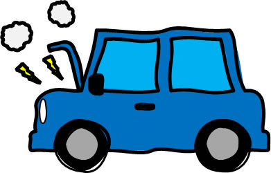 バッテリーがショートしている車のイラスト画像4