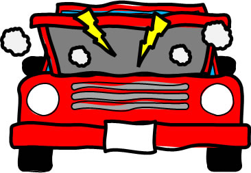 バッテリーがショートしている車のイラスト画像5