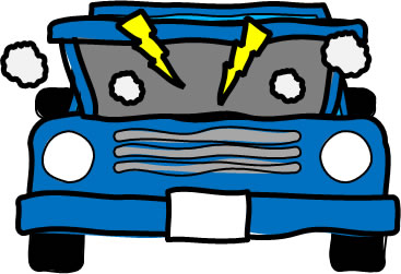 バッテリーがショートしている車のイラスト画像6