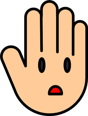 手のひらに顔のイラスト画像6