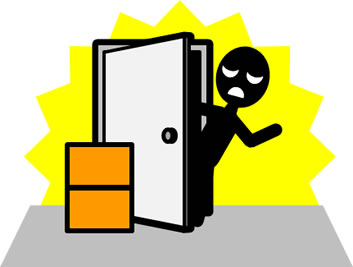 廊下やドア前に荷物のイラスト画像3