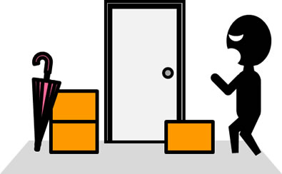 廊下やドア前に荷物のイラスト画像5