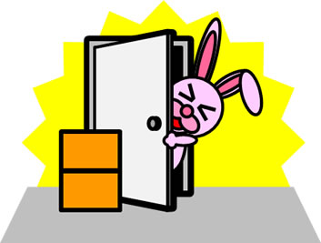 廊下やドア前に荷物のイラスト画像6