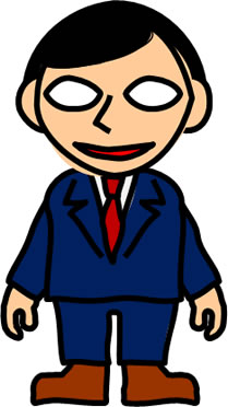 白目をむいた人物のイラスト画像2