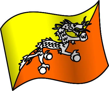ブータンの国旗のイラスト画像