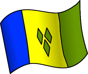 セントビンセントおよびグレナディーン諸島の国旗のイラスト画像