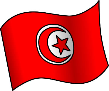 チュニジアの国旗のイラスト画像