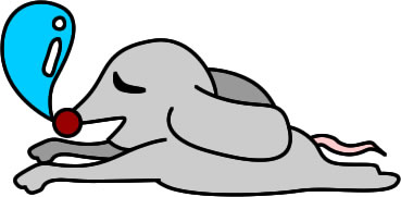 寝ているネズミのイラスト画像